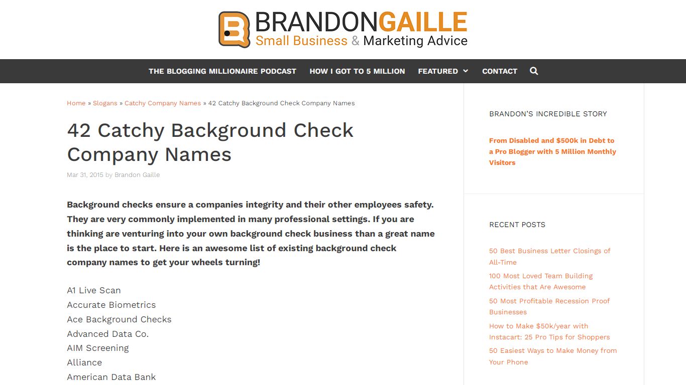 42 Catchy Background Check Company Names - BrandonGaille.com